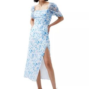 French Connection Women's Catrina Crinkle Ruched Floral Midi Dress